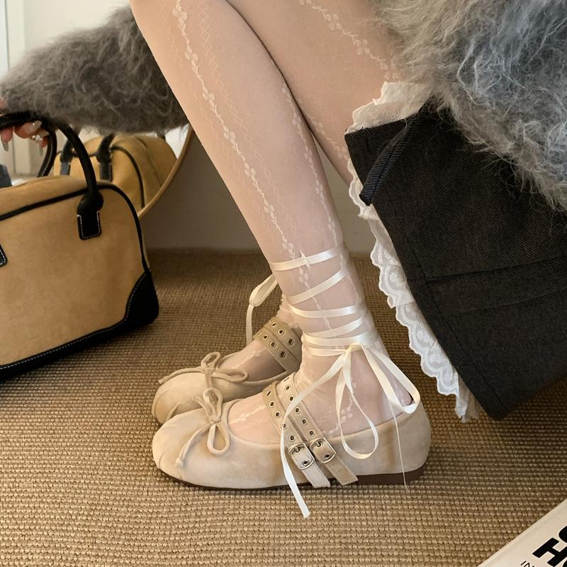 

Fashion Luxury Velvet Ballet Shoes Woman Classic Round Toe Bowtie Ballerina Flats Ladies Elegant Buckle Strap Velour Mary Jane Zapatos 35