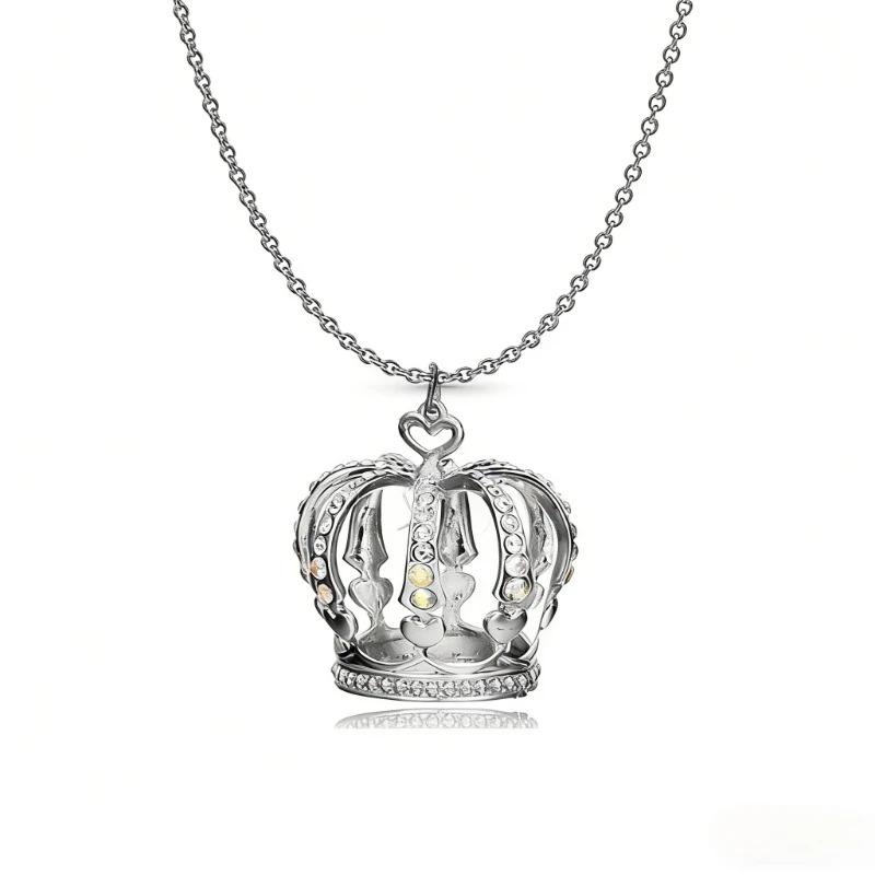 Elegante Kronen-Anhänger-Halskette Große Schlüsselbein-Kette Pullover-Kette Mode-Schmuckzubehör Mehrere Farben für Damen Mädchen Geschenk gray