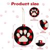 18 Pcs Christmas Dog Paw Wooden Ornaments Tree Hanging Tag Christmas Hanging Ornaments with Ropes for Tree Decor