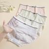 Fenteng [Extended Cotton Crotch] 4-piece Set 10A Antibacterial Lightweight Sexy Lace Mid Waist Women's Underwear Triangle Pants
