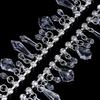 1Yard Transparent Pendant Chain Glass Rhinestone Trim Silver Craft DIY Decoration Rhinestone Ribbon Glitter