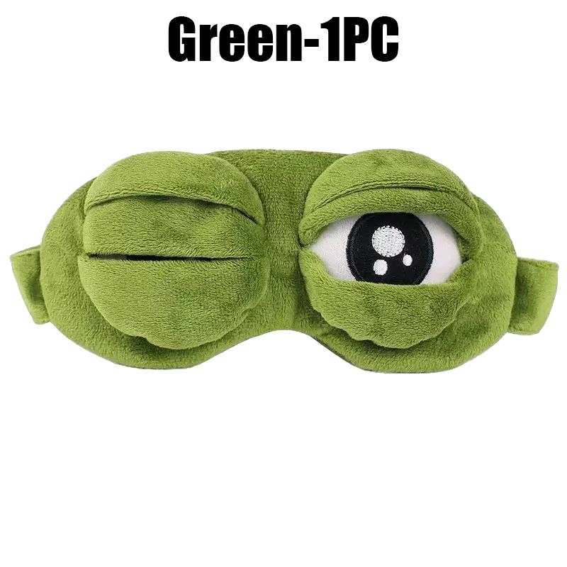 3D Frog Sleep Mask Natural Sleeping Eyeshade Women Men Creative Cartoon Soft Portable Blindfold Travel Office Eyepatch