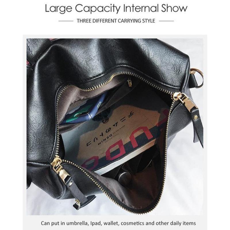 Retro Backpack Women PU Leather Rucksack Women's Knapsack Travel Shoulder School Bags Mochila Bag