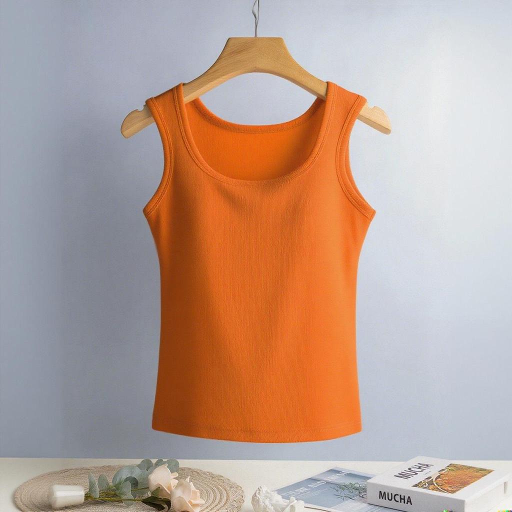 Women's I-Shaped Slim Fit Sports Tank Top with Built-In Cup