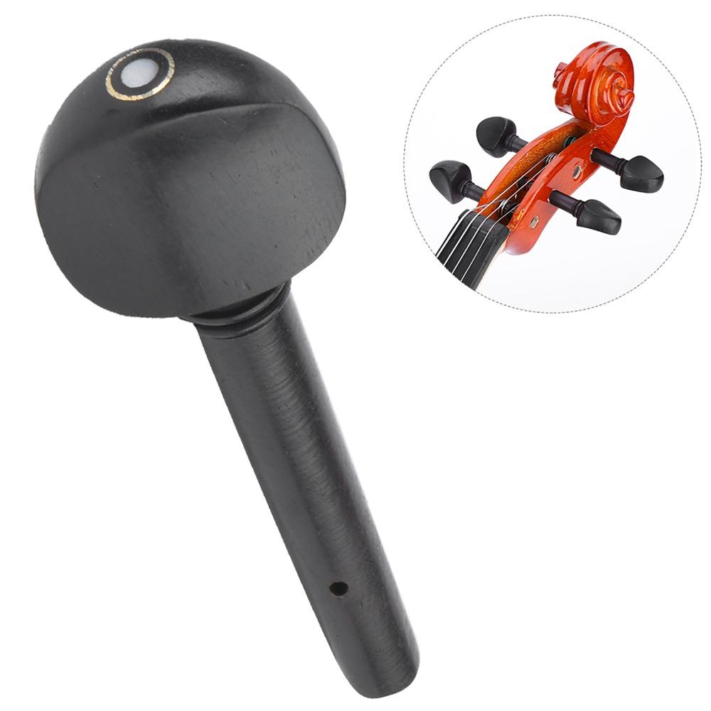 4PCS Black Color Violin Tuning Pegs Ebony Material Violin Replacement Pegs For 1/2 1/4 1/8 Violin