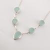 Aqua Chalcedony Gemstone 925 Sterling Silver Handcrafted Jewelry Designer Necklace 16-18" Gift RN-3-20