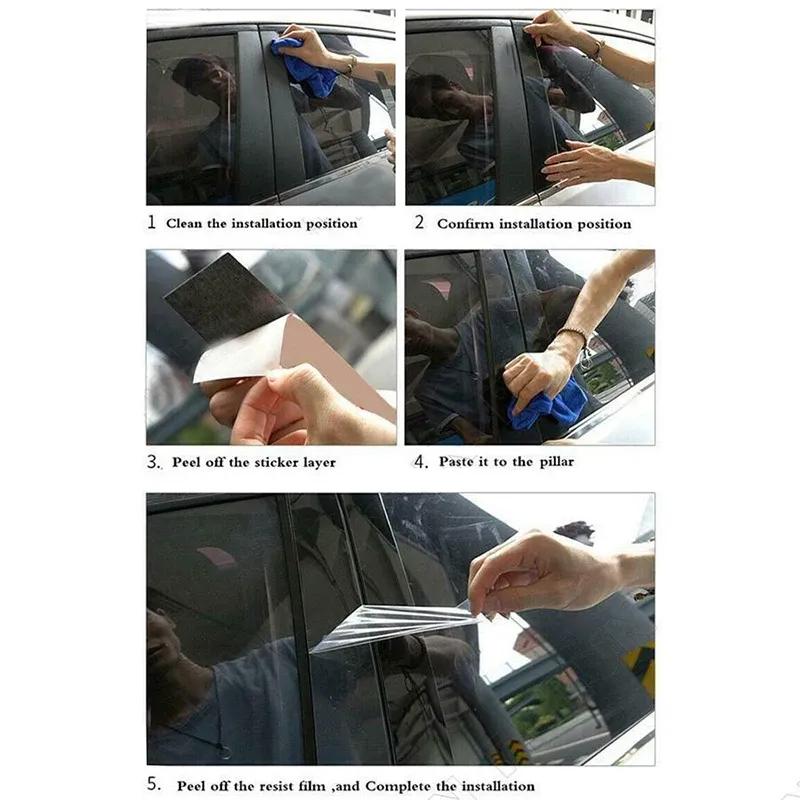 6Pcs Gloss Black Pillar Post Fit For Kia K3 Forte Sedan      Window Sticker Cover Door Side Trim Decor Kit