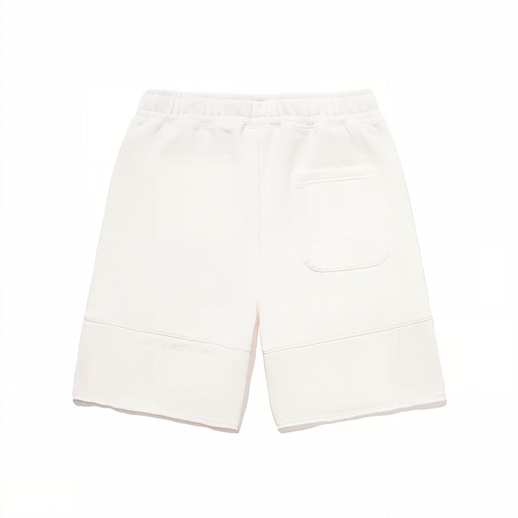 Li Ning Serie Vital Color Sólido Corte Holgado Cintura Elástica Pantalones Cortos Casuales Rectos Unisex Blanco Roto AKST687-3