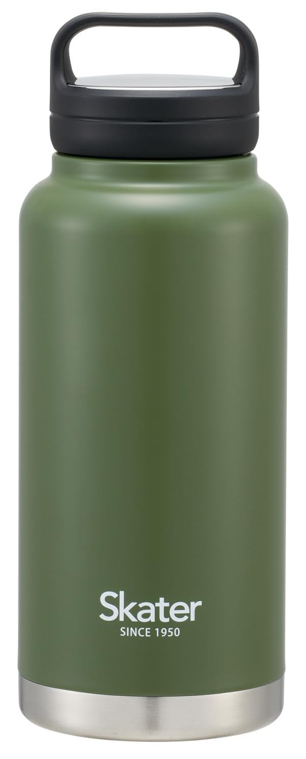 Skater Insulated Stainless Steel with Screw Mug, 1000ml, Handle, Olive, STSC10-A