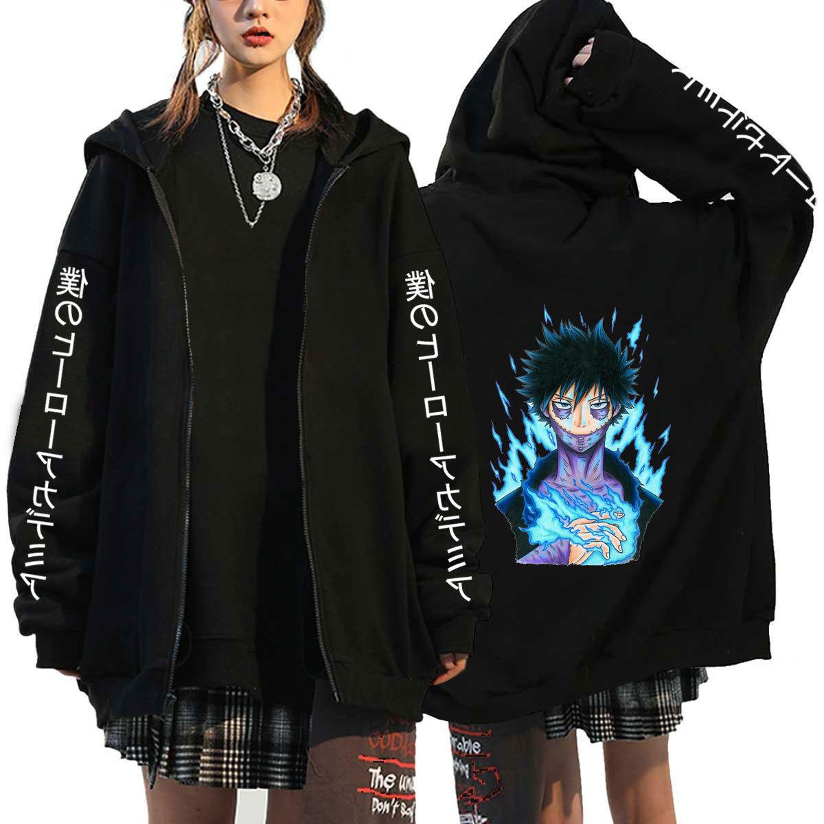 

Izuku Midoriya Print Hooded Anime My Hero Academia Men Women Zipper Hoodies Повсякденний вільний світшот Harajuku Male Zip Up Jacket 4XL синій/чорний