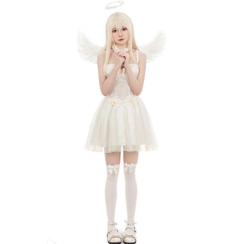 Halloween Black and White Angel Character Dress Up Black Demon Party Masquerade Costume