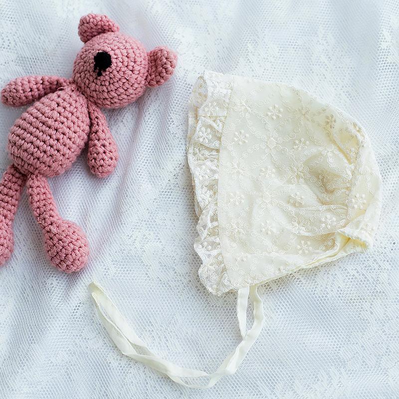 Cute Baby Girl Infant Soft Bonnet Cap Summer Lace Flower Newborn Baby Hat Princess Toddler Sun Hats Newborn Photography Props