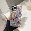 Cartoon puzzle phone case For iPhone16 anti-fall 15promax color silver 13 cartoon 12