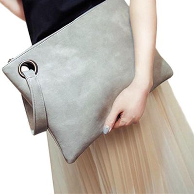 Borsa da sera con busta in pelle con pochette da donna solida