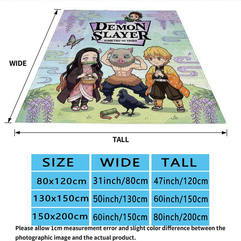 1PC Demon Slayer Patterned Flannel Blanket Suitable For All Seasons For Home Decor Warmth And Comfort Gifts Holiday Present