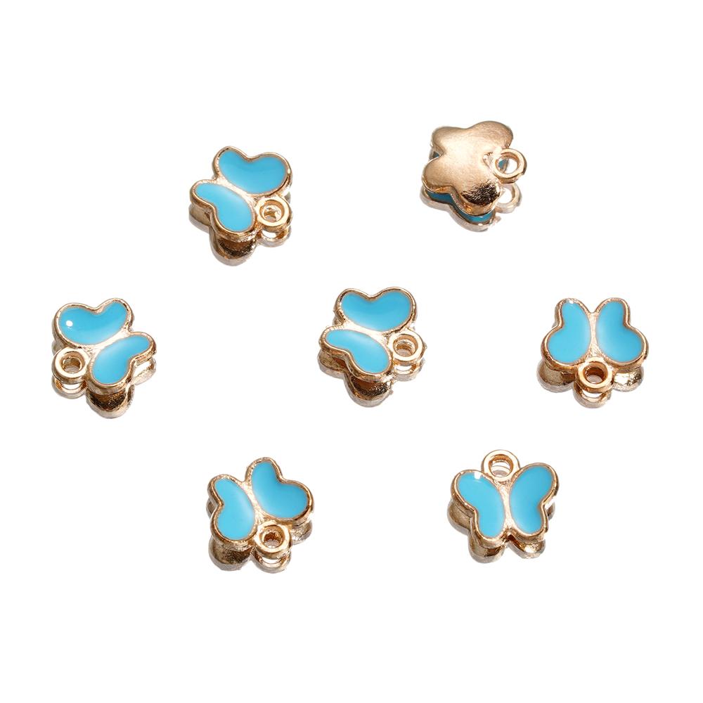 4Pcs/Lot 4 Styles Alloy Metal Drop Oil Butterfly Charms Animal Pendant For DIY Bracelet Necklace Jewelry Making Accessories