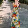 French Temperament Slim-fit Floral Suspender Dress Children's Spring and Summer Long Dress 2026 New Holiday Travel Wear
