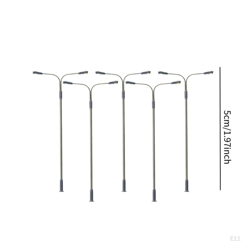5 Pieces Mini Street Lights Model ,Outdoor Pathway Lantern Post, Railway Train Lamps Post for