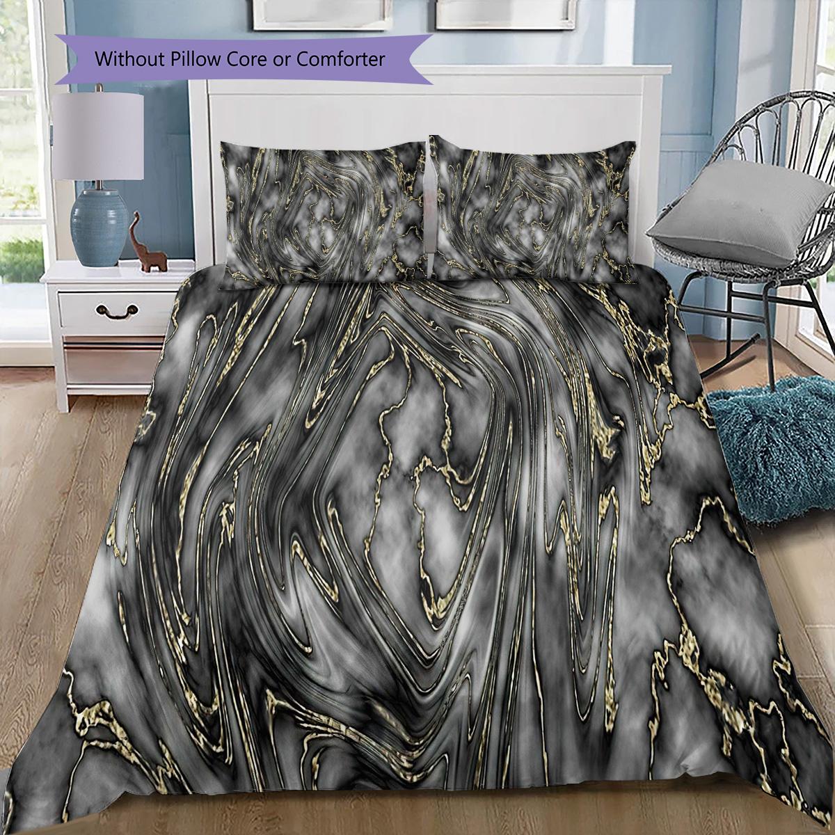 

1PC Abstract marble pattern Bedding Quilt Set Quilt Cover Pillowcase Home Decoration Birthday Gift (1 * duvet cover + 9 * pillowcase, without core) 135x200cm