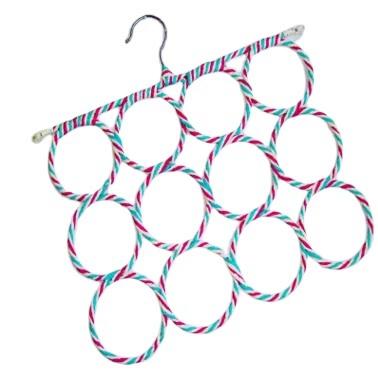 

Perchero creativo para pañuelos con 28 anillos organizador de bufandas y accesorios para armario