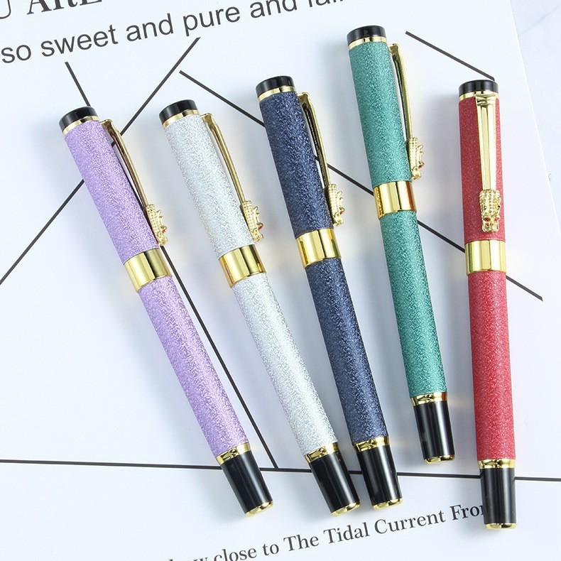 Dragon Clip Metal Pen: Ballpoint, Fountain, Rollerball - Simple & Elegant with Laser Logo.