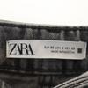 Unused ZARA Tapered Denim Pants 32 Gray Jeans Women Used