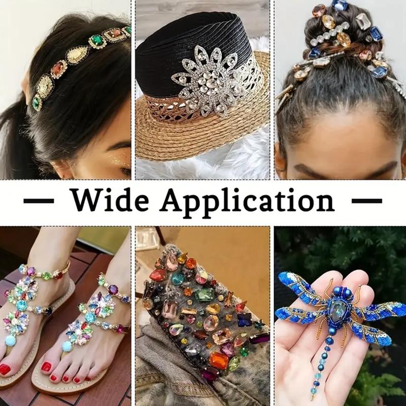 WTEMPO Rhinestones Kit Sew-On Embellishments for DIY Clothing Shoes and Bags Crafts Beads Kit for Jewelry Making Sparkling Clothing Decorations