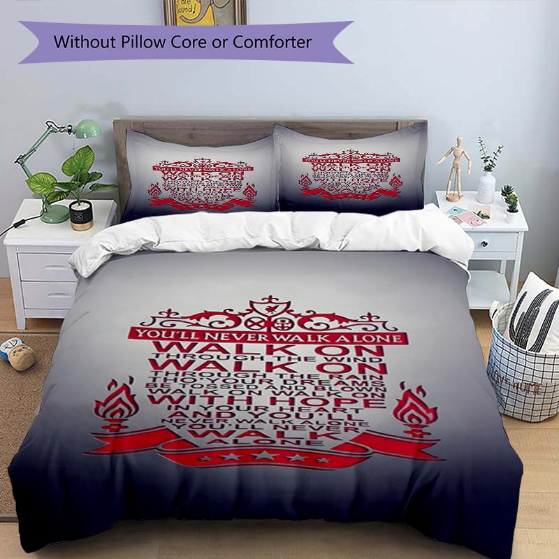 Set copripiumino 3 pezzi (1*Copripiumino + 2*Federe, Senza Nucleo),Set Biancheria da Letto con Stampa Liverpool F.C, Decorazione Camera da Letto, Per Tutte le Stagioni, Regalo di Compleanno