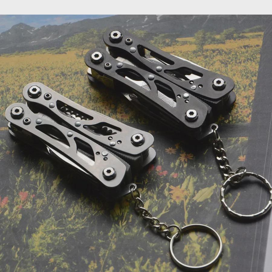 Compact Multi-Tool Keychain: Folding Knife & Pliers for Outdoors & EDC