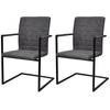 Day and Night - Day and Night Cantilever Dining Chairs 2 Units Gray Synthetic Leather