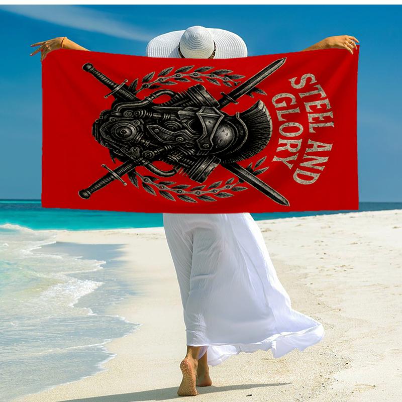 Gladiator Helmet Fashion Beach Towel: Ideal for Summer Adventures Soft, absorbent and quick drying suitable for swimming and bathing