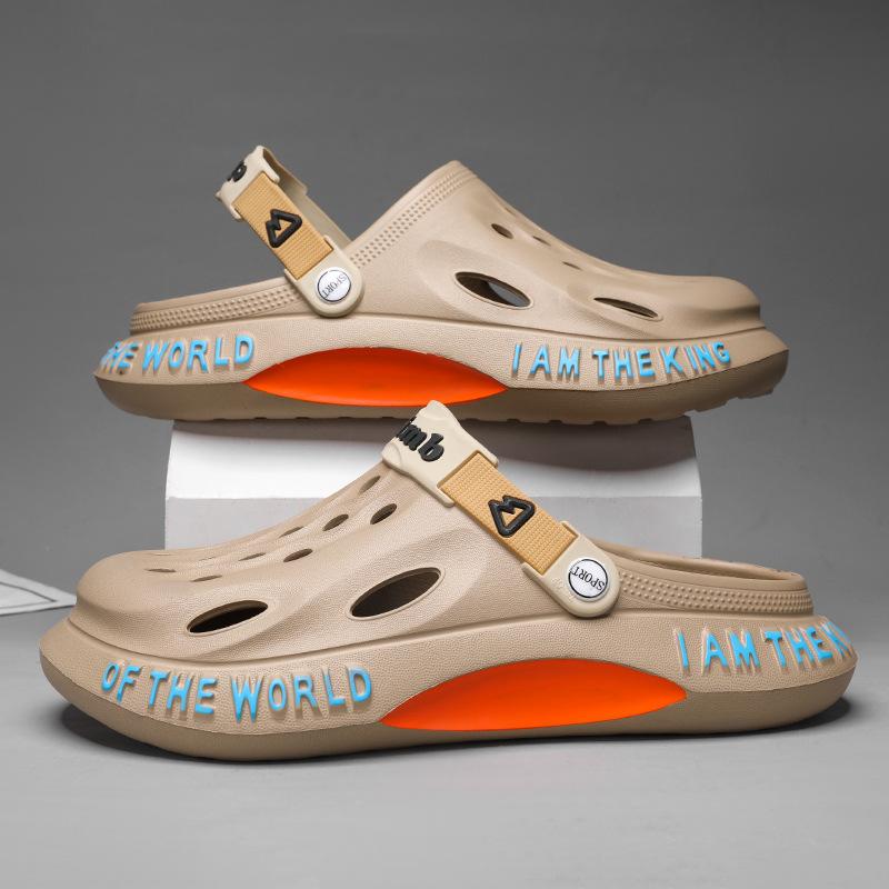 

Мужские летние тапочки большого размера, новые, для дома, пляжные, мужские сандалии, повседневные, с закрытым носком 47-48