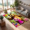 Masha and the Bear Crystal Velvet Rug, Soft Anti‑Slip Crystal Velvet Carpet for Living Room Bedroom Home Decor