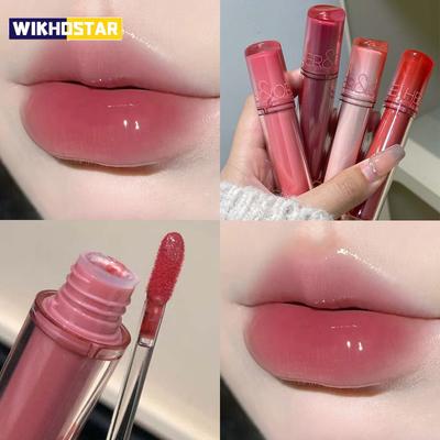 Pink Mirror Crystal Lip Gloss Makeup Water Glass Lip Glaze Plumping Waterproof Jelly Lip Tint Lipstick Moisturizing Beauty Lips