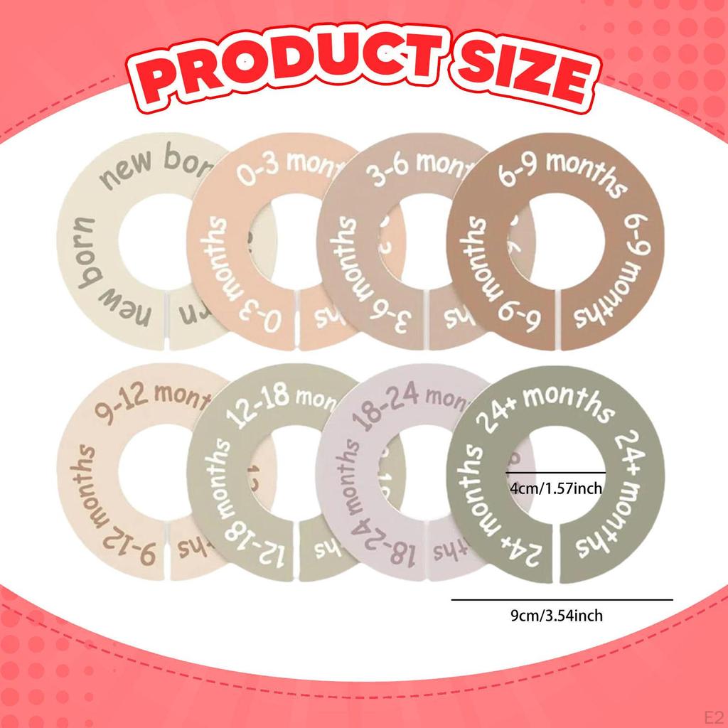 8 Pieces Wardrobe Dividers for Babies Clothes Organizer Nursery Room Decor Hanger Separator Divides