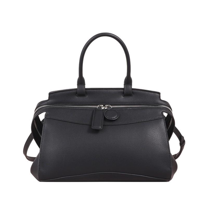 

New Korean Commuter Handbag Niche Large-capacity Fashionable Women s Bag Authentic Leather Cross-body High-end Light Luxury 30x13x23cm чорний