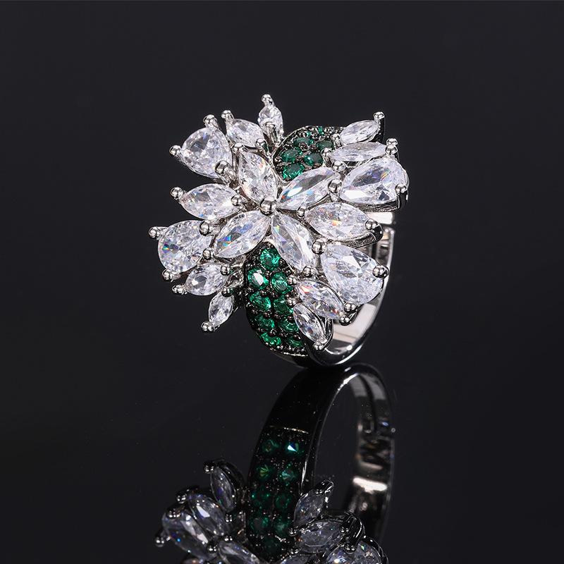 Jewelry Ring Color Treasure Red Corundum European and American Fashion Light Luxury Inlaid Women's Jewelry Premium Sense
