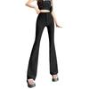 High-Waist Women's Micro-Flare Pants - Breathable, Slim, Elastic, Casual, Floor-Length for Spring and Summer