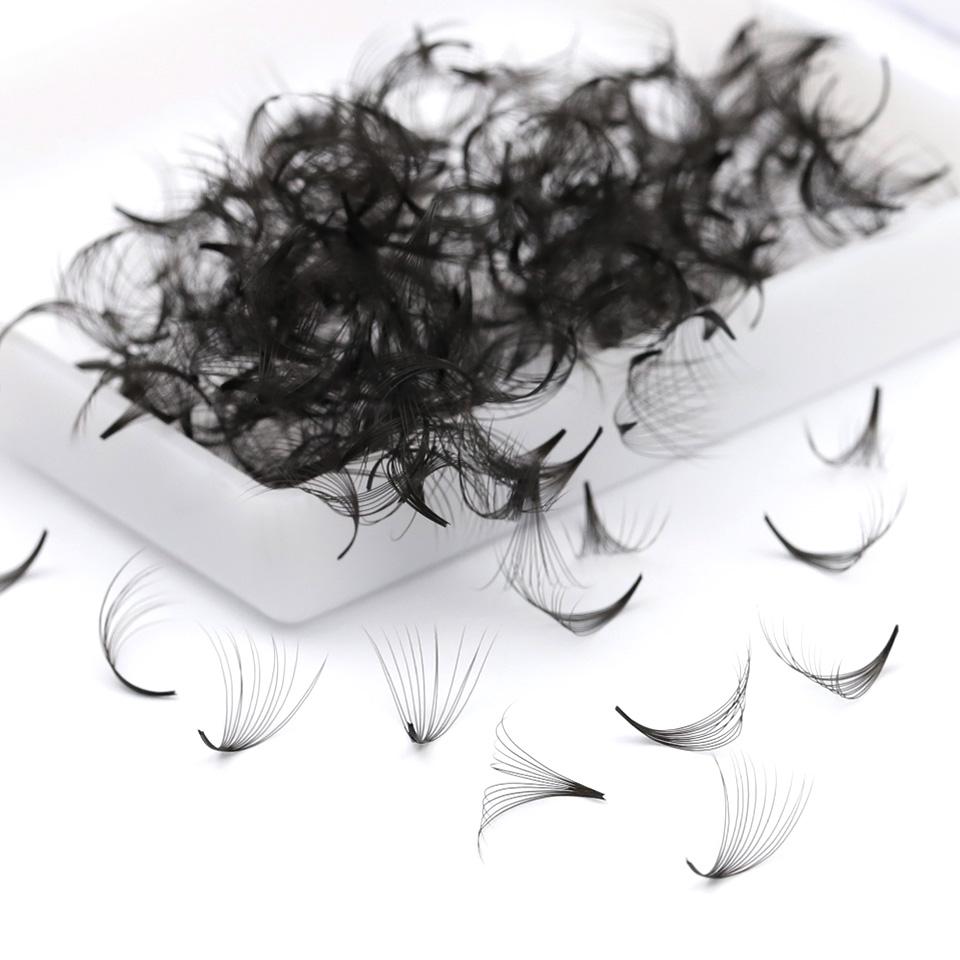 3D-40D Mixed Length Thin Pointy Stem Premade Volume Loose Fan Lash Slim Base Promade Russia Volume Fans Eyelash Extension Loose