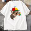 Unisex Funny Cat Pattern TShirt Harajuku Short Sleeve Casual Breathable Loose Round Neck TShirt Tops Womens Clothing Y2K Top