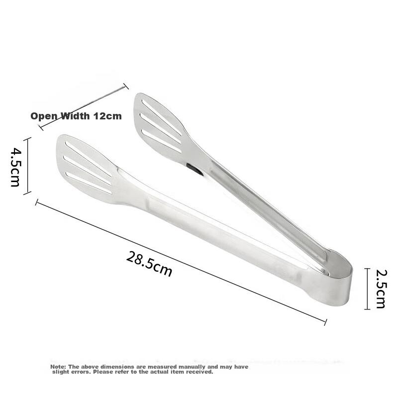Jinghuisichuang Korean 304 Stainless Steel Food Tongs, Kitchen Steak Tongs, Barbecue Tongs, Long Meat Tongs