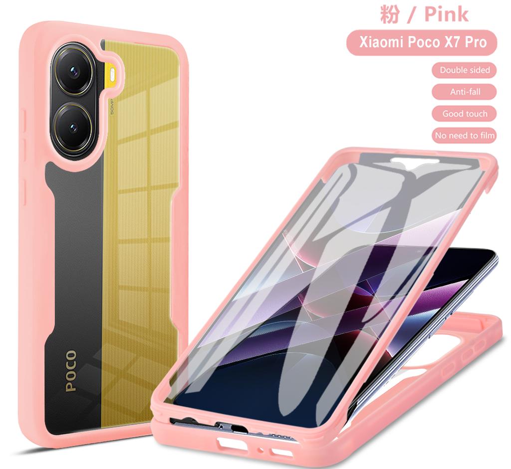 Para XIAOMI POCO X7 Pro Capa de Telefone 360 Proteção de Cobertura Total Protetor de Tela Lente da Câmera Capa Bumper Funda