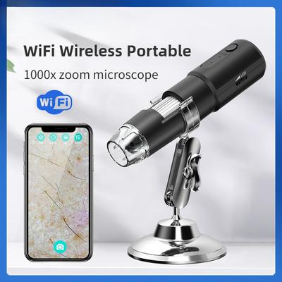 Microscópio Digital de Alta Definição WiFi Ensino Pesquisa Lupa Equipamento Microscópio Eletrônico Portátil Sem Fio