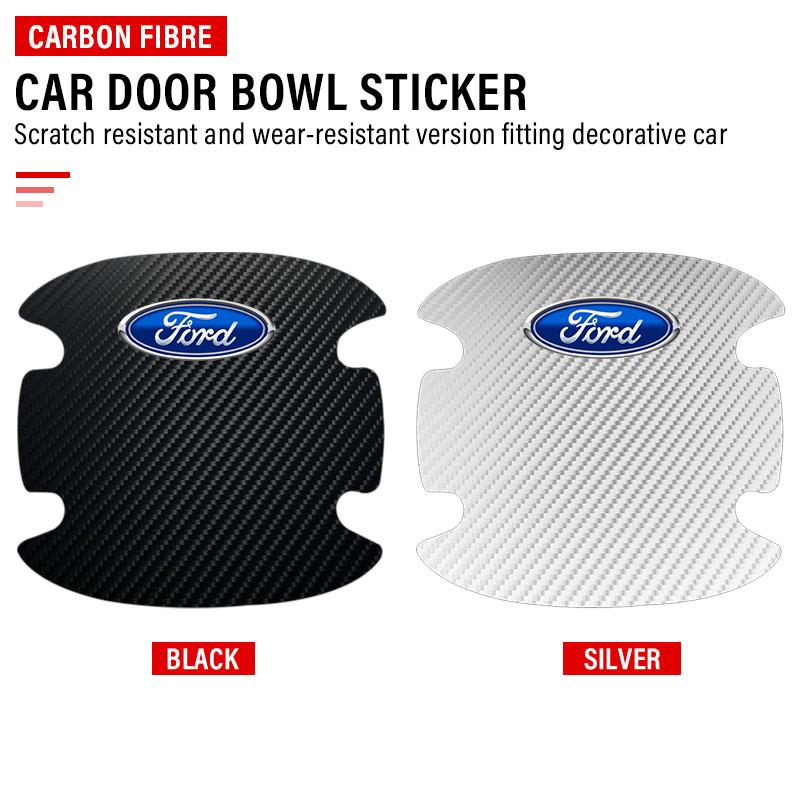 4 buc. Fibră de carbon Protecție Mâner Ușă Auto Emblemă Autocolant Pentru Ford Focus Mondeo MK1 MK2 MK4 MK3 Fiesta ST Line Kugo Transit Escape Fusion Explorer