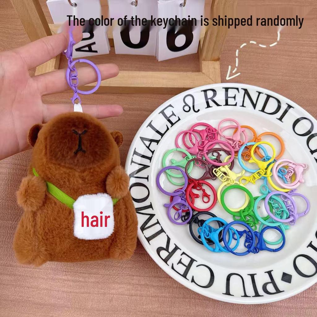 Capybara Plush Keychain Pendant - Cute Cartoon Bag Charm for Couples