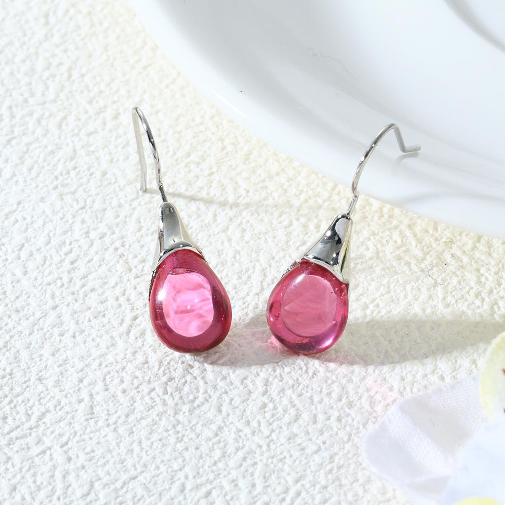 European and American Crystal Jewelry High-end Long Teardrop Earrings Fashionable Light Luxury Colorful Zircon Earrings