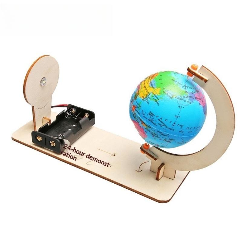 1 Set Stem Educational Globe Toy Diy Earth Model Day Night Cycle Science Kit For Kids Classroom Physics Learning Handmade Toys