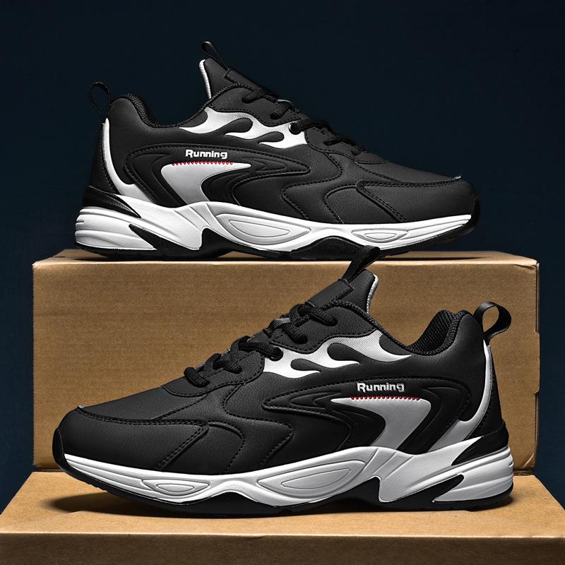 Übergröße Herren Herbst und Winter neue Leder Freizeitschuhe Mesh Laufschuhe Herren Samt verdickte Sportschuhe