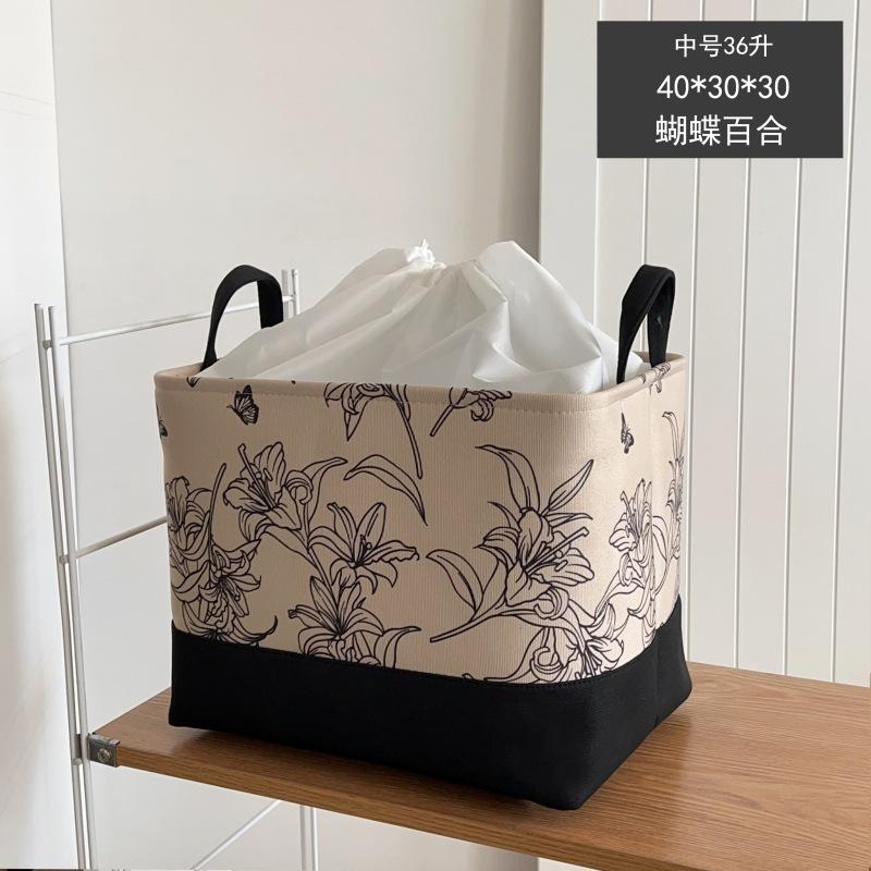 

Light luxury clothing storage box household fabric clothing cabinet finishing basket large capacity quilt moving doggy bag