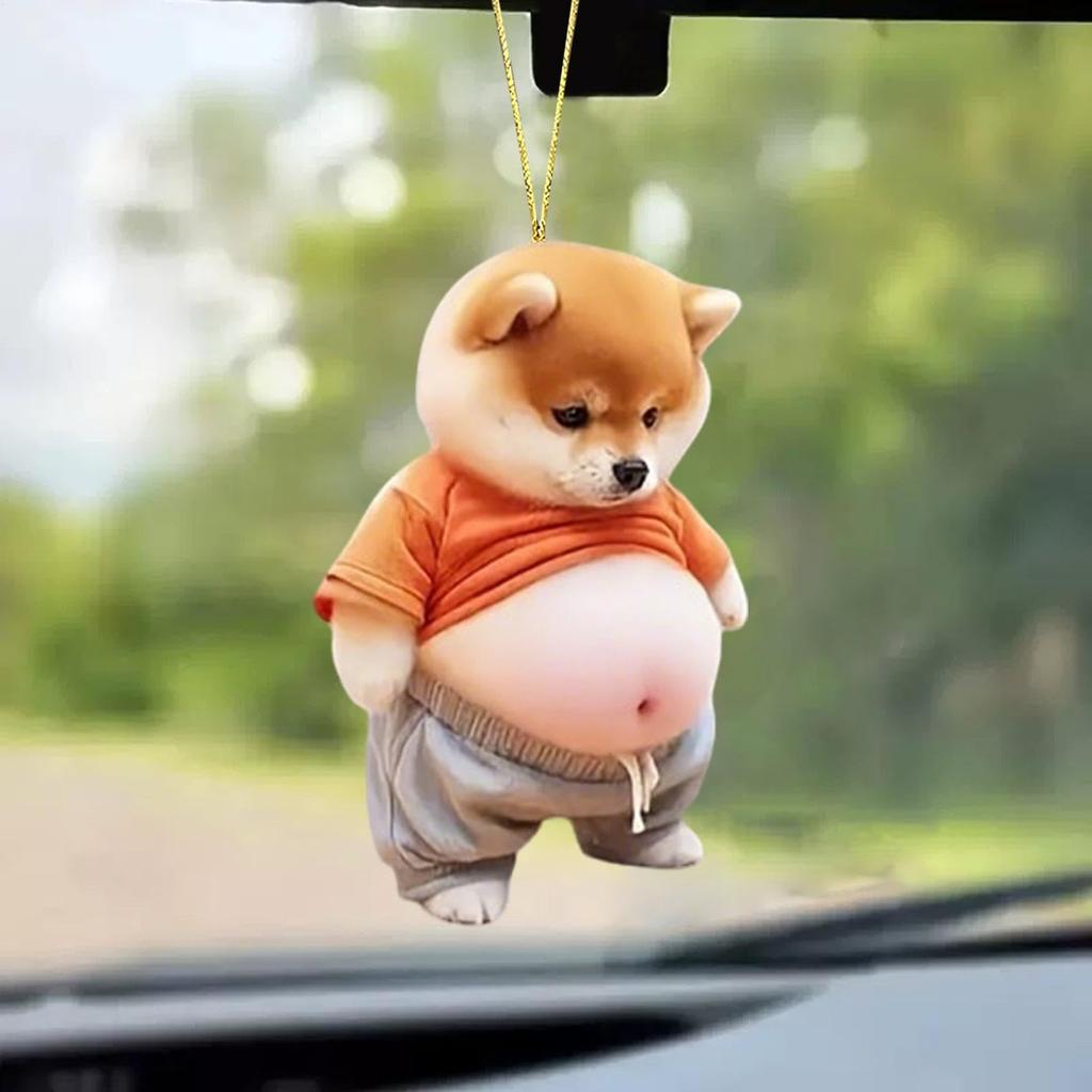 Animal Car Ornaments, Car Animal Ornaments | Novelty Fat Cat Dog Car Hangable Accessories